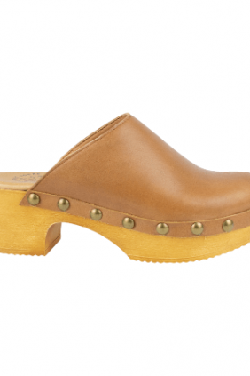 Zuecos Tacon Mujer en Piel con Tachas - Help The Trees 6195702