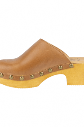 Zuecos Tacon Mujer en Piel con Tachas - Help The Trees 6195702