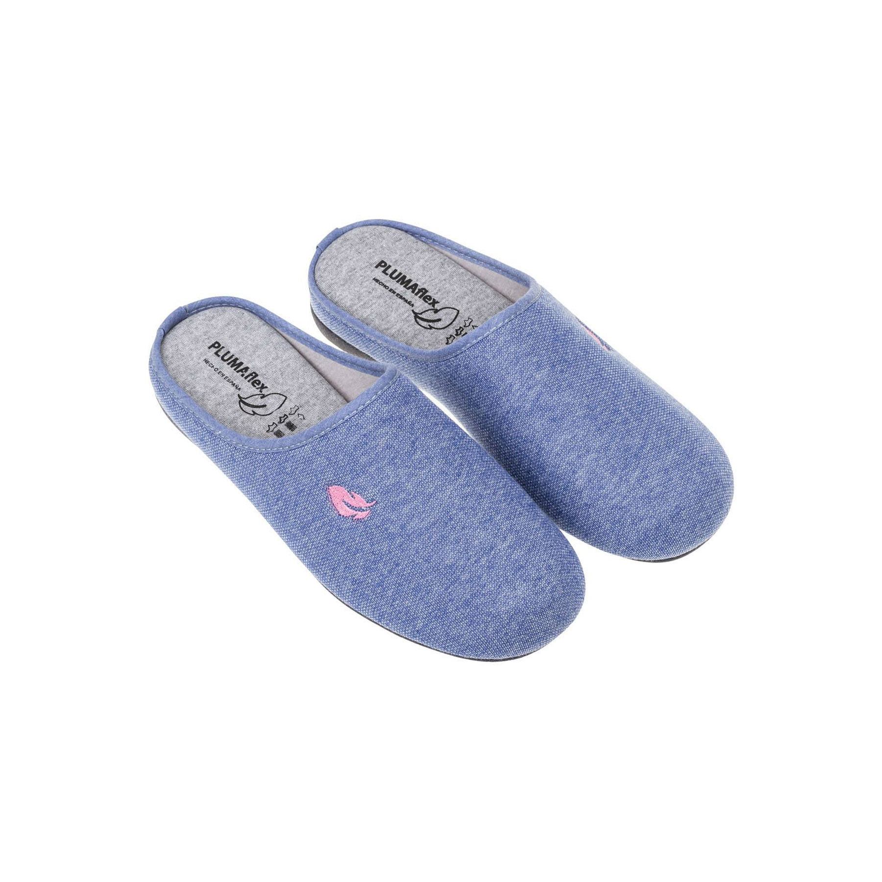 Zapatilla descalza piso fino Plumaflex Azul y rosa hoja - Maistendencia
